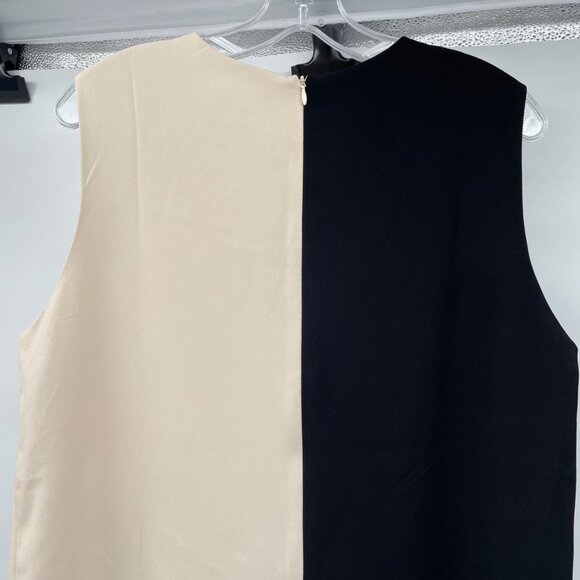 ee:some Womens Colorblock Shift Dress Sleeveless Black/Cream Size Large New - Picture 6 of 9